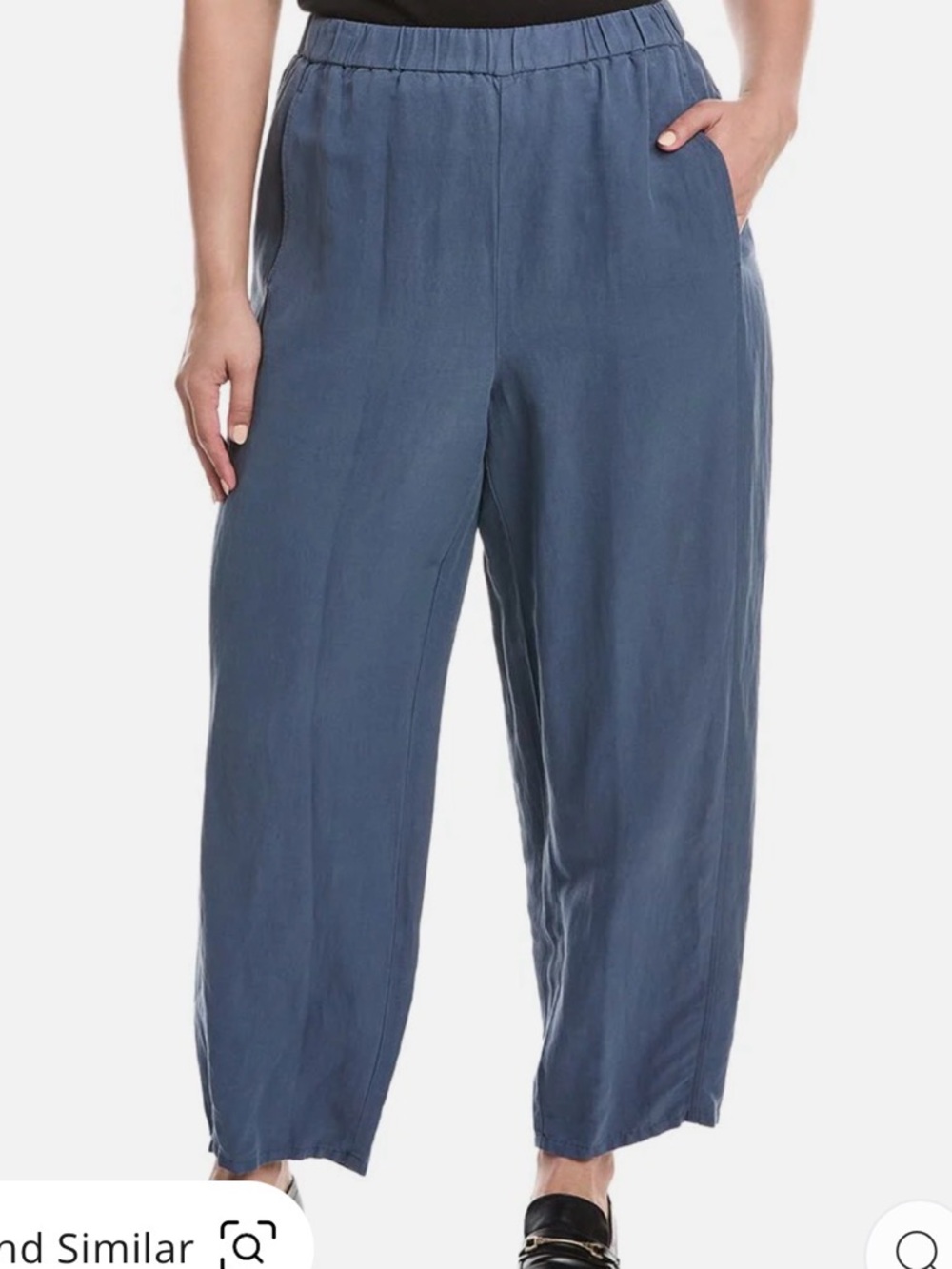 Eileen Fisher Silk Wide Leg Pull-On Pants Blue Teal Gray Size 2X